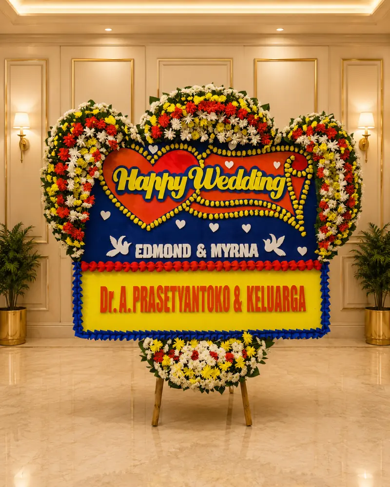 Bunga Papan Happy Wedding