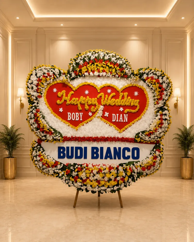 Bunga Papan Happy Wedding
